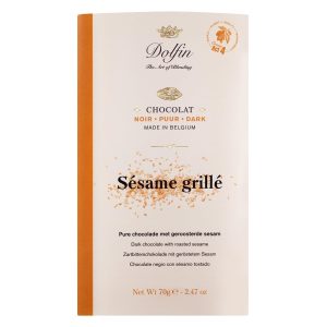 Zartbitterschokolade mit geröstetem Sesam von Dolfin