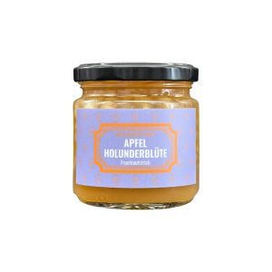 Fruchtaufstrich Apfel Holunderblüte 235 g von GOURMÉTAGE im Glas – Aufstrich mit 48 % Apfel und 20 % Holunderblütenauszug, ohne künstliche Zusätze, verfeinert mit Apfelpektin