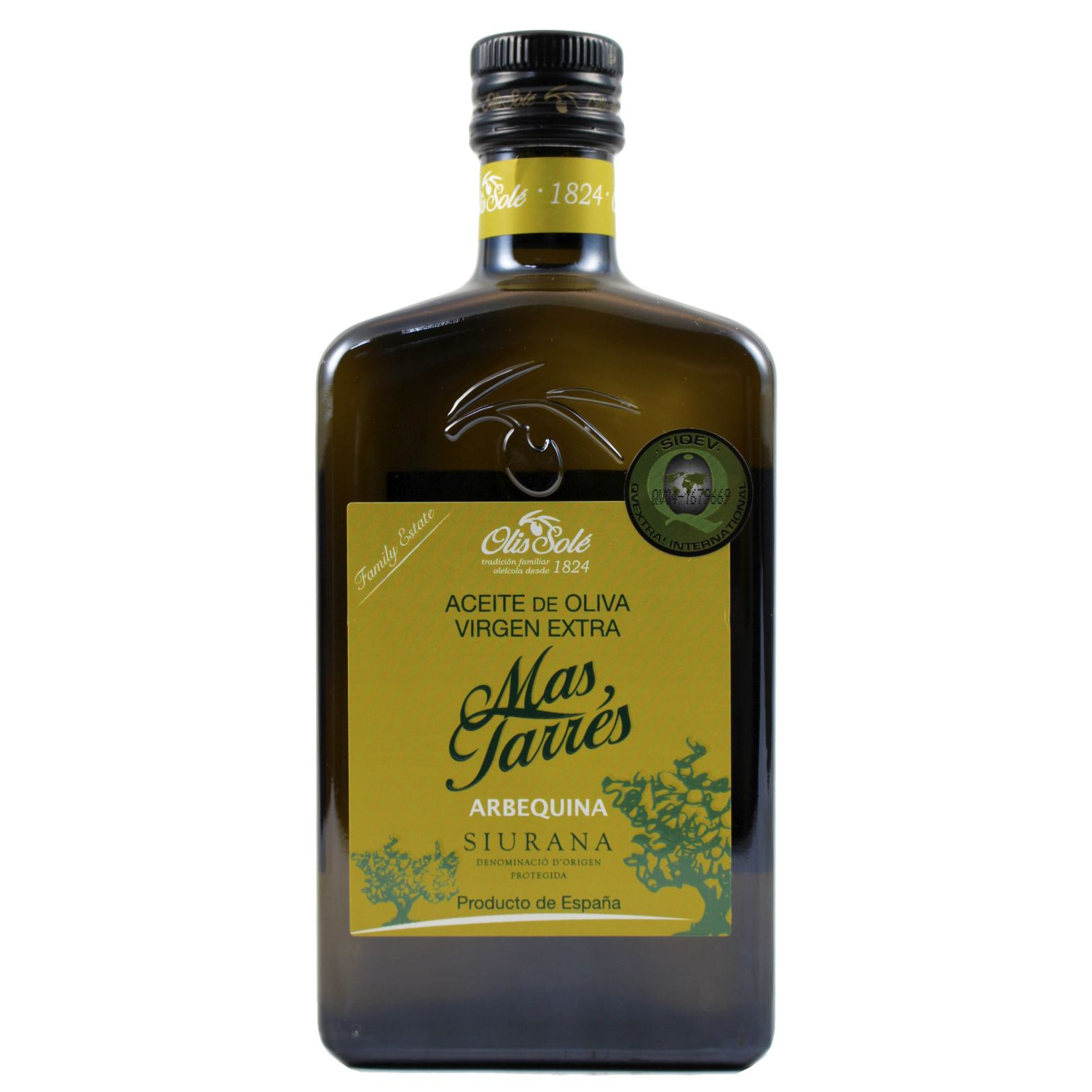 Flasche Mas Tarrés Siurana DOP Arbequina Olivenöl, 500 ml