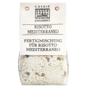 Eine Packung Risotto-Mischung "Risotto Mediterraneo" aus Italien.