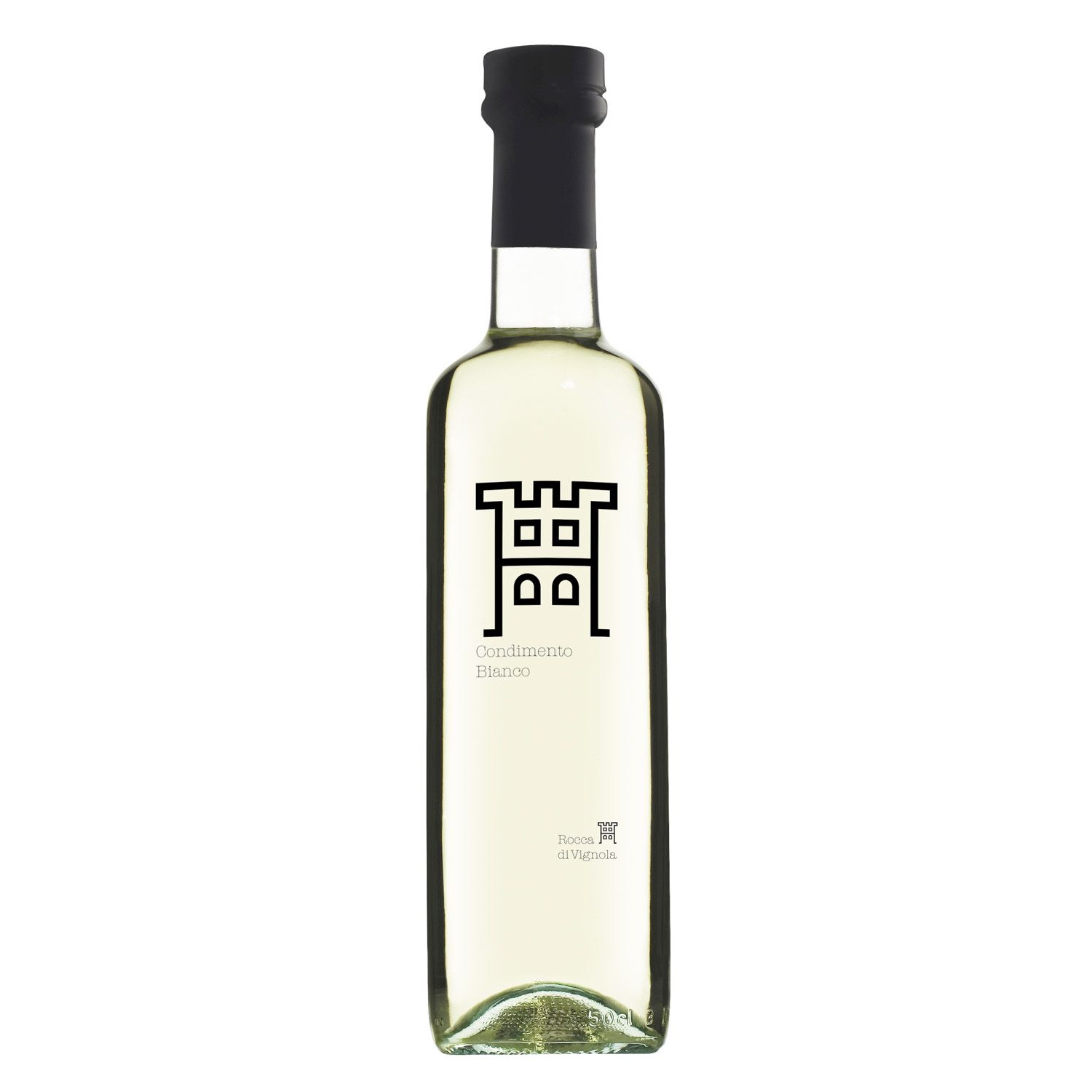 Eine Flasche Bio Weißer Balsamessig (Balsamico Bianco Condimento Bio) von Rocca di Vignola.