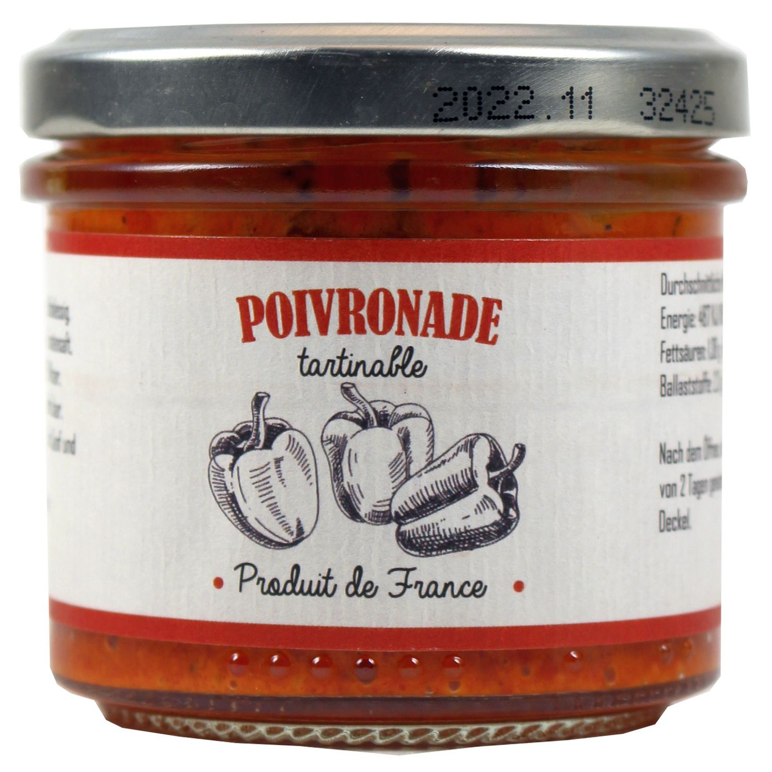 Ein Glas Poivronade (Paprikaaufstrich) der Marke Cruscana.