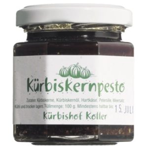 Ein Glas Steirisches Kürbiskernpesto vom Kürbishof Koller.
