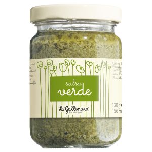 Ein Glas La Gallinara Salsa Verde (Grüne Sauce).