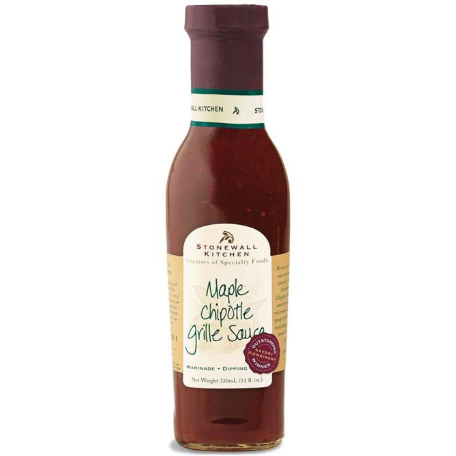 Eine Flasche Stonewall Kitchen Maple Chipotle Grille Sauce.