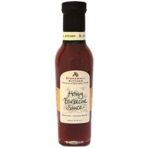 Eine Flasche Stonewall Kitchen Honey Barbecue Sauce.