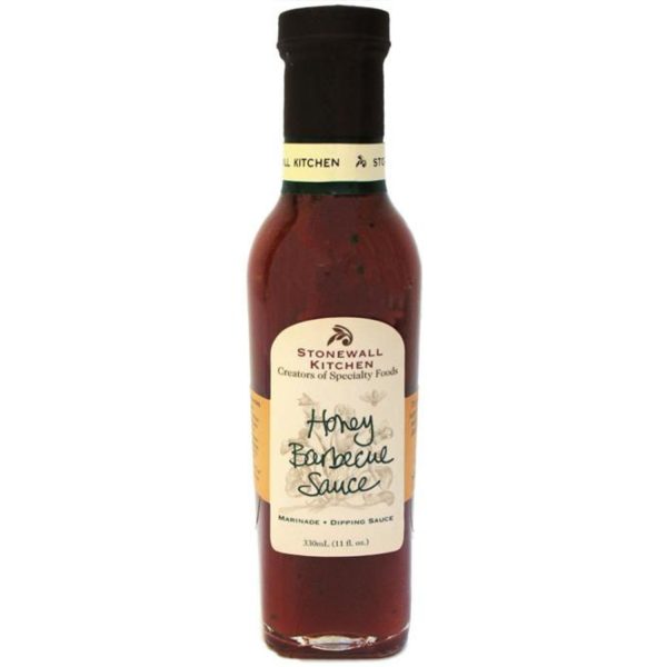 Eine Flasche Stonewall Kitchen Honey Barbecue Sauce.
