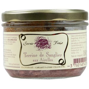 Eine Terrine mit Wildschweinfleisch und Preiselbeeren, hergestellt von Servir Frais Beauharnais.