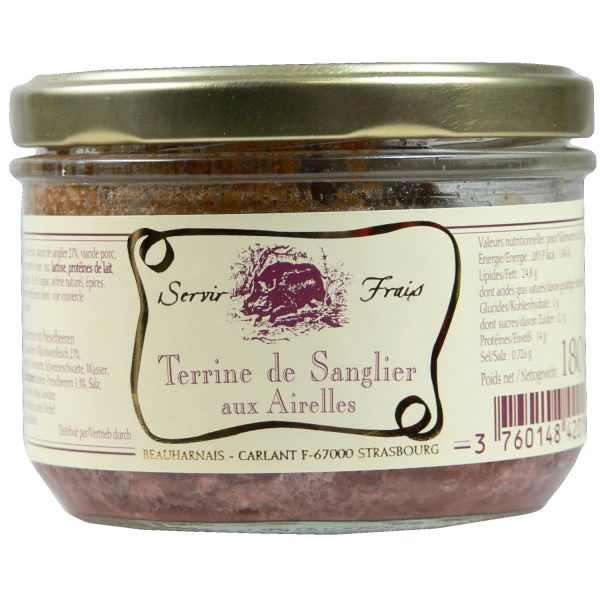 Eine Terrine mit Wildschweinfleisch und Preiselbeeren, hergestellt von Servir Frais Beauharnais.