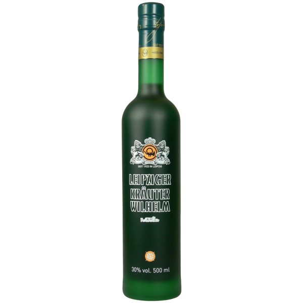 Eine Flasche des Leipziger Kräuter Wilhelm Likörs 0,5l