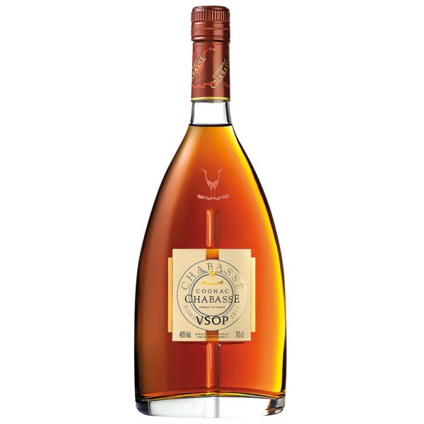 Eine Flasche des goldenen Cognac Chabasse VSOP