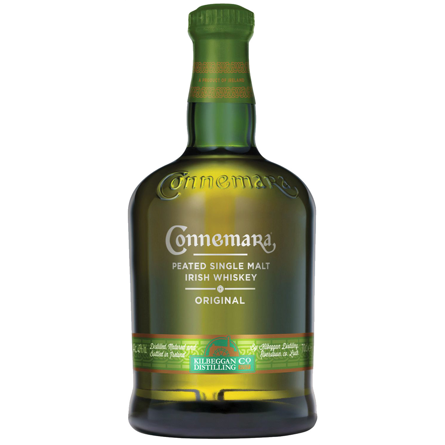 Eine Flasche Connemara Peated Single Malt Irish Whiskey 0,7l - in einer grünen Flasche