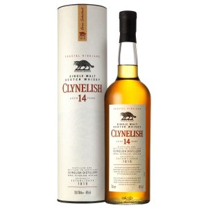 Eine Flasche Clynelish 14 Jahre, 0,7 l, mit einem cremefarbenen Etikett