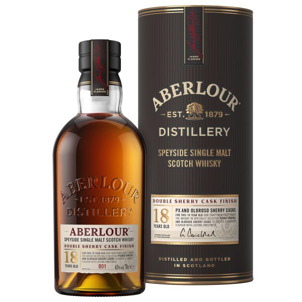 Flasche Aberlour 18 Jahre, 0,7 l – schwere, durchsichtige Flasche