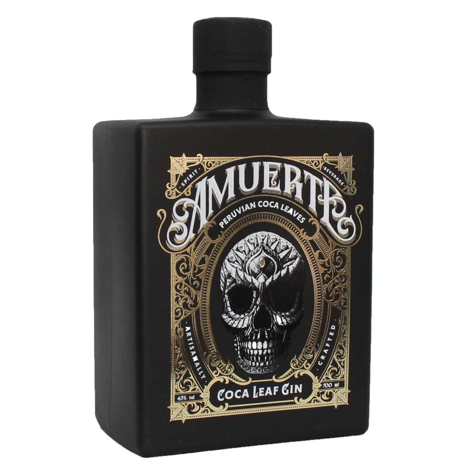 Flasche Amuerte Coca Leaf Gin, 0,7 l – schwarze Flasche