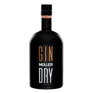 Flasche Müller Dry Gin, 0,5 l – klarer Gin in schwarzer Flasche