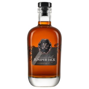 Flasche Juniper Jack Smoke & Oak Gin, 0,5 l – klarer, leicht gelb gefärbter Gin