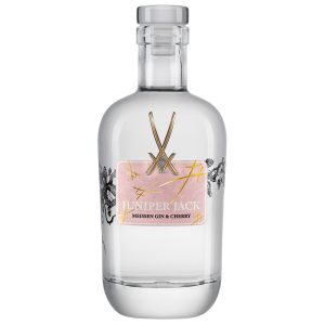 Flasche Juniper Jack Gin & Cherry, 0,5 l – klarer, leicht rosa gefärbter Gin