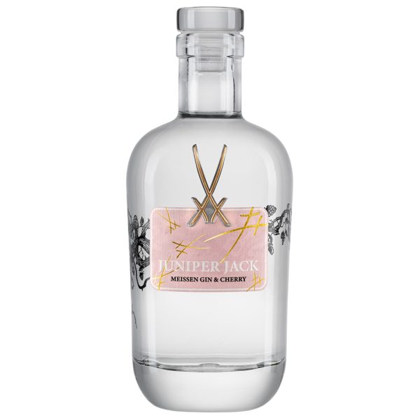 Flasche Juniper Jack Gin & Cherry, 0,5 l – klarer, leicht rosa gefärbter Gin