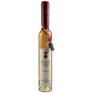 Flasche Weinbergspfirsichlikör, 0,35 l – klarer, hellroter Likör