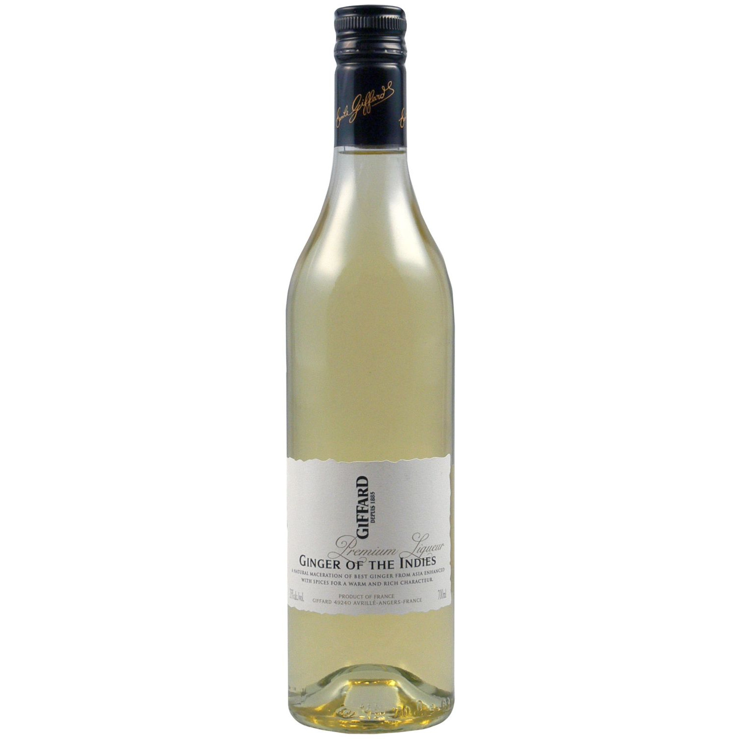 Flasche Ingwerlikör, 0,7 l – klarer, goldgelber Likör