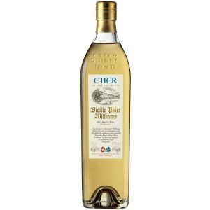 Flasche Vieille Williams Barrique, 0,7 l – goldener Obstbrand mit Etikett in Vintage-Optik