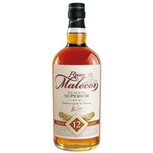 Flasche Malecón 12 Jahre Panama Rum, 0,7 l – goldbrauner Rum in einer eleganten Flasche