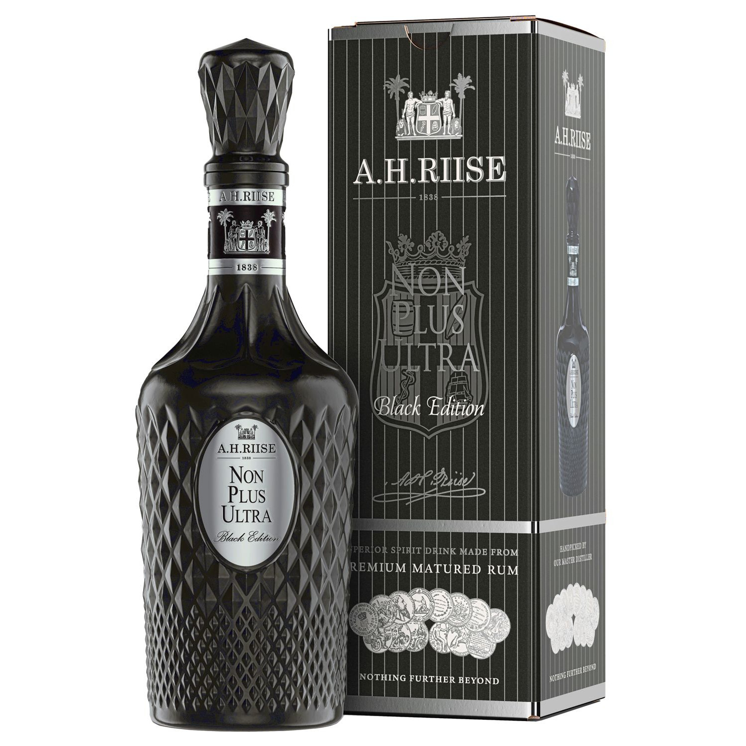 Flasche Old St. Croix A.H. Riise NPU Black Rum, 0,7 l – dunkler Rum in einer eleganten Flasche