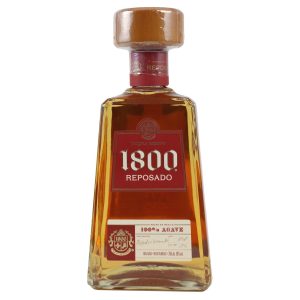 Flasche Tequila Reserva 1800 Reposado, 0,7 l – goldfarbener Tequila in einer eleganten, pyramidenförmigen Flasche