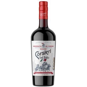 Flasche Corsieri del Palio Vermouth di Torino Rosso, 0,75 l – tiefrote Farbe mit klassischem Etikett