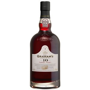 Flasche Graham's 10 Jahre Tawny Port, 0,75 l – hellbrauner Portwein mit einer 10 auf dem Etikett