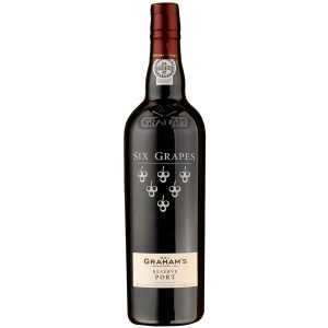 Flasche Graham's Six Grapes Reserve Port, 0,75 l – tiefroter Portwein mit elegantem Etikett