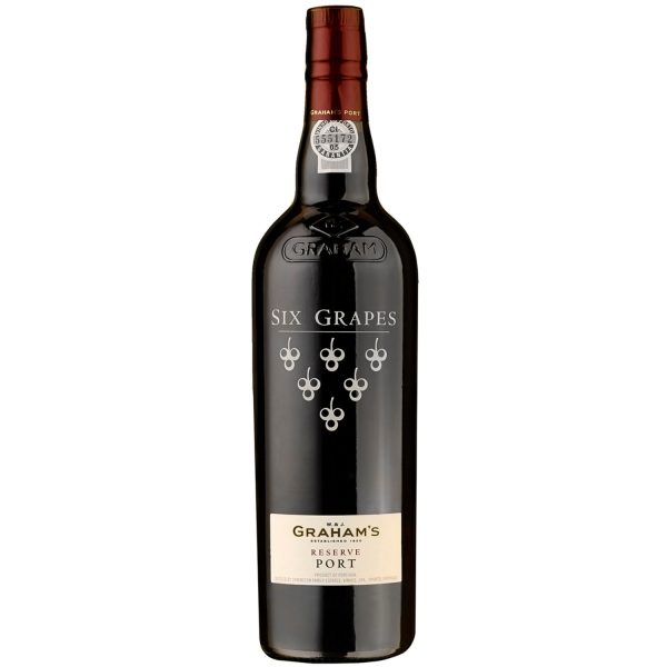 Flasche Graham's Six Grapes Reserve Port, 0,75 l – tiefroter Portwein mit elegantem Etikett