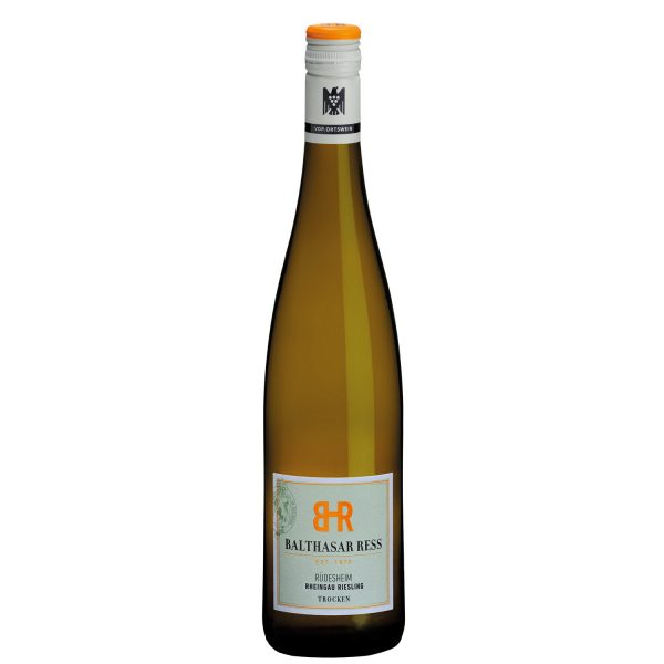 Flasche Rheingau Riesling trocken Rüdesheim VDP Ortswein vom Weingut Balthasar Ress, Rheingau, Deutschland, 0,75 l