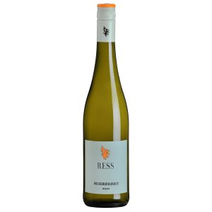 Flasche Weißburgunder Qualitätswein trocken vom Weingut Balthasar Ress, Rheinhessen, Deutschland, 0,75 l