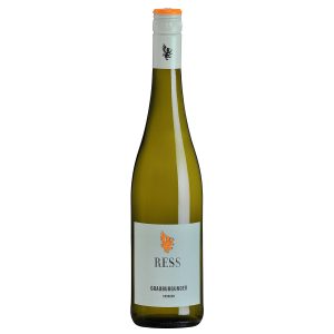 Flasche Grauburgunder Qualitätswein trocken vom Weingut Balthasar Ress, Rheinhessen, Deutschland, 0,75 l