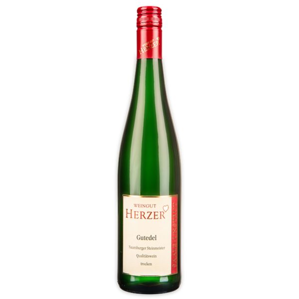 Flasche Gutedel trocken - Naumburger Steinmeister vom Weingut Herzer, Saale-Unstrut, Deutschland, 0,75 l