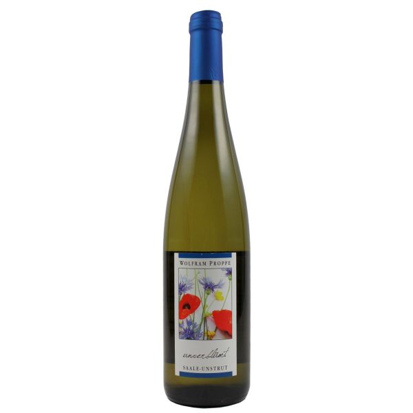 Flasche Unverblümt Weißweincuvée trocken vom Weingut Wolfram Proppe, Saale-Unstrut, Deutschland, 0,75 l