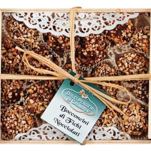 Bocconcini neri di Fichi nocciolati – Feigen mit Haselnusssplittern – Dolci Pensieri, Kalabrien 250g