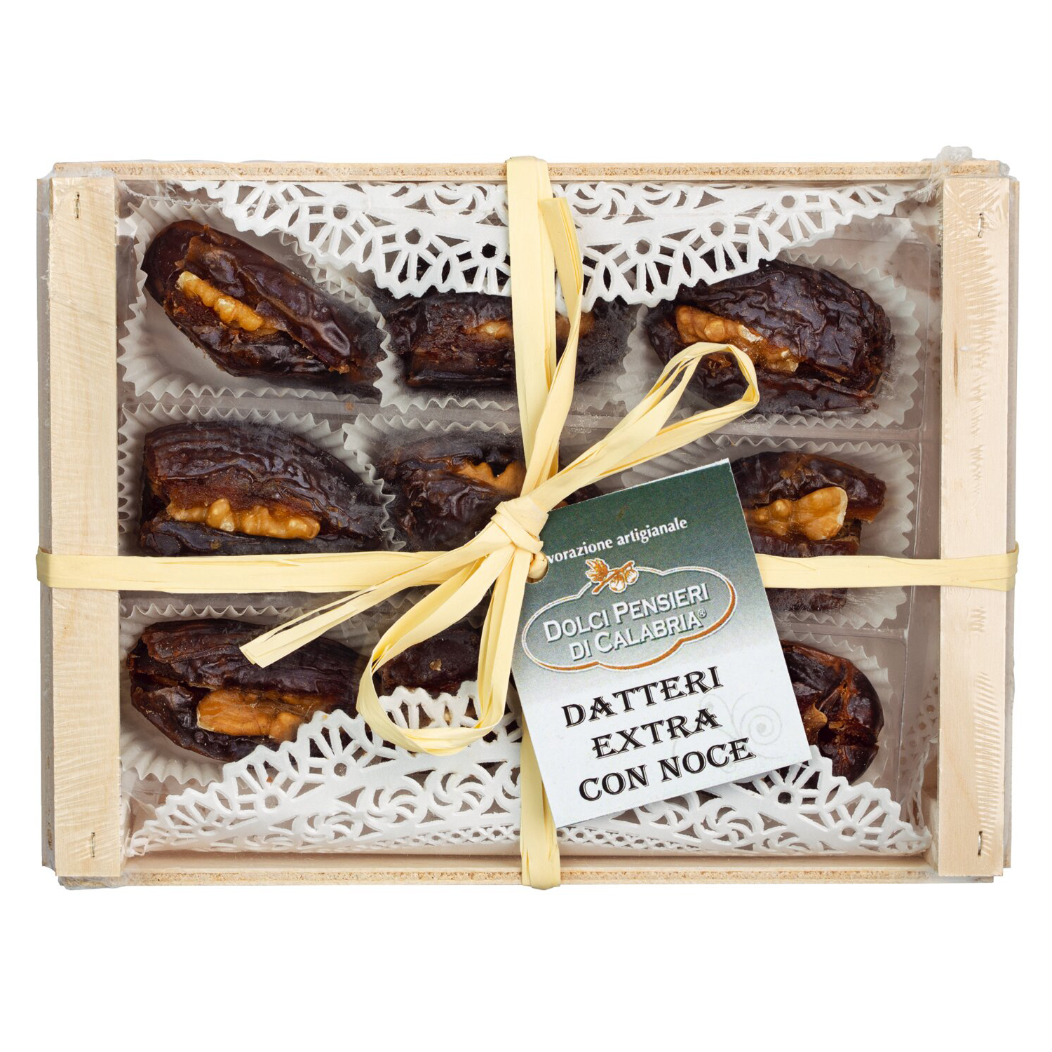 Datteri con noce - Datteln gefüllt mit Walnuss 200g - Dolci Pensieri, Kalabrien