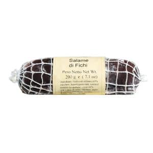 Salame di Fichi Feigensalami 200 g – Süße italienische Spezialität aus getrockneten Feigen, Orangen und Rum, umhüllt von Zartbitterschokolade.