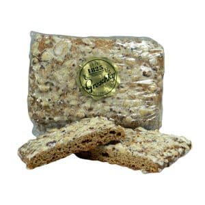 Mandelpfefferkuchen Echte Pulsnitzer Pfefferkuchen 150 g – Weicher Lebkuchen mit Zuckerglasur und 10% gehackten Mandeln, E.C. Groschky.