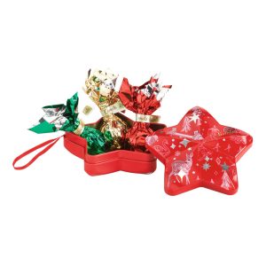 Christmas Star Metall Tin, 37g – Stern Geschenkdose mit Schokolade – Venchi, Italien