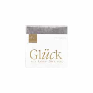 Bio Vollmilchschokolade Confiserie Berger 40 g – Thementafel "Ein kleines Stück vom Glück", zarter Schmelz mit 37% Kakao, glutenfrei.