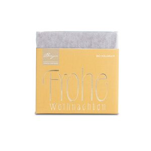 Confiserie Berger Bio Vollmilchschokolade 40g „Frohe Weihnachten“ – Zarte Schokoladentafel (37% Kakao) mit festlichem Gruß