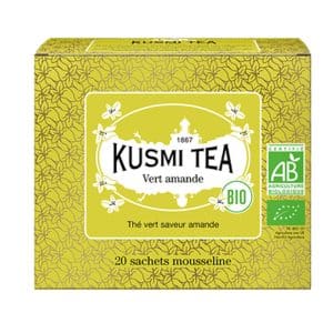 Bio-Grüntee „Thé Vert Saveur Amande“ von Kusmi Tea – die aromatische Mischung mit Mandel.