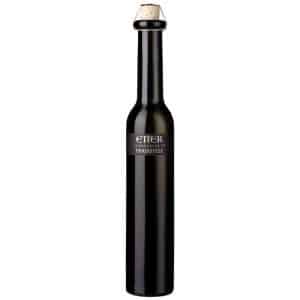 Schweizer Himbeerbrand Framboise von Etter – klare Spirituose in kleiner Flasche mit 41 % Vol., aus fruchtigen Waldhimbeeren destilliert.
