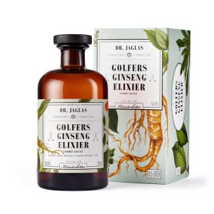Dr. Jaglas Golfers Ginseng‑Elixier – Premium‑Kräuterbitter auf Ginsengbasis in klassischer Apotheker‑Flasche (0,5 l)