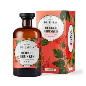 Dr. Jaglas Herber Hibiskus – alkoholfreier Aperitif auf Hibiskus‑Basis in Apothekerflasche (0,5 l)