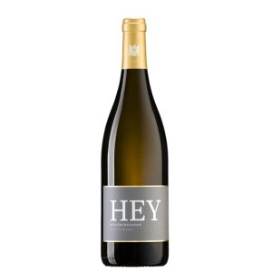 Weißburgunder Naumburg VDP Ortswein trocken vom Weingut Hey in schlanker Weißweinflasche mit hellem Etikett